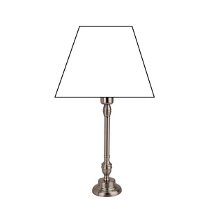 Eleganter Nickel-matter Lampenfuß für Tisch- oder Nachttischlampen, 35 cm Höhe.