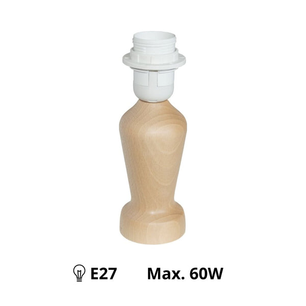 Diverse lampenvoet Mona – Naturel – 20 cm, E27 – Hout & Vintage