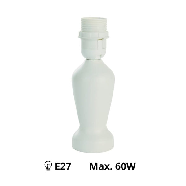 Diverse lampenvoet Mona – Wit – 20 cm, E27 – Hout & Vintage