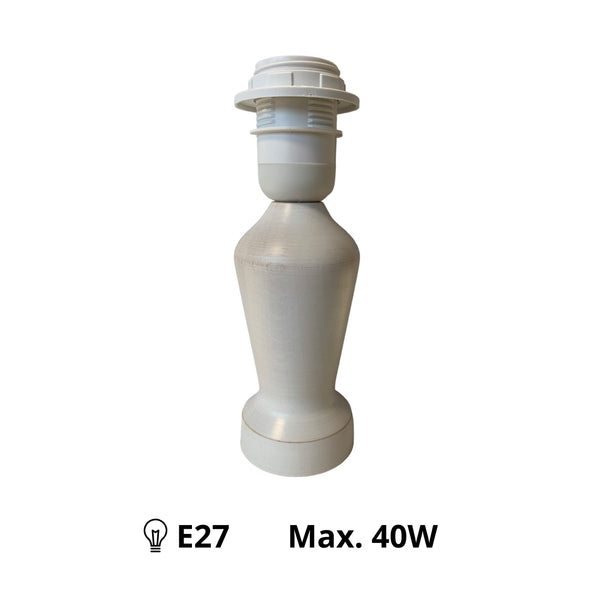 Diverse Lampvoet Mona – Crème – 20 cm, E27 – Hout & Gezellig