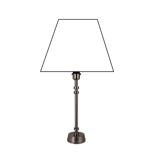 Moderner Nickel-matter Lampenfuß, stabile runde Basis, erhältlich in zwei Größen.