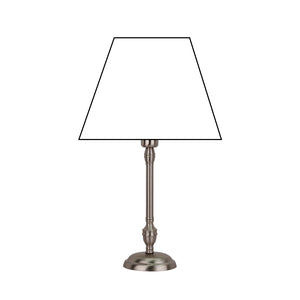 Runder Lampenfuß aus Metall in mattem Nickel-Finish, 35 cm Höhe, passend für E27-Leuchtmittel.