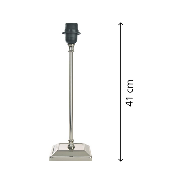 Diverse lampenvoeten metaal nikkel - 41 cm met E27 fitting - tijdloze glans en heldere lijnen