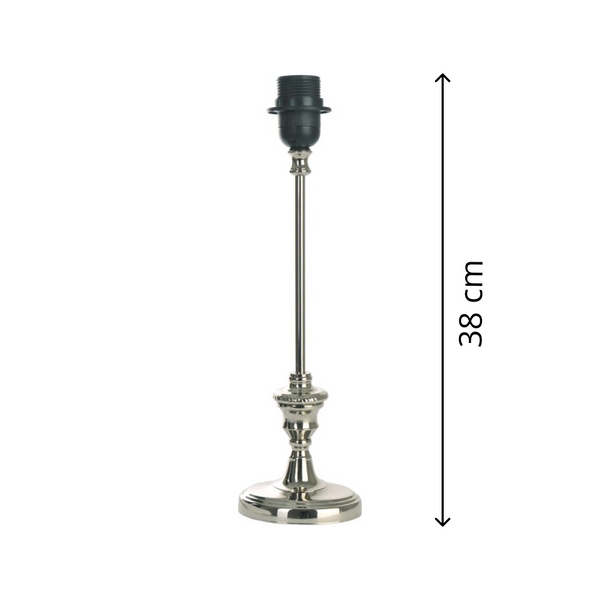 Verschillende lampenvoeten van metaal ovaal nikkel – tijdloos design in 38 cm hoogte met E27 fitting