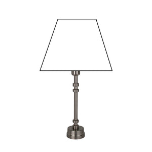 Moderner Nickel-matter Lampenfuß, stabile runde Basis, erhältlich in zwei Größen.