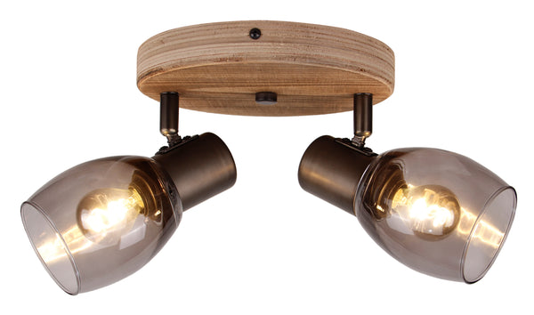 Chericoni Sylvie plafondspot – 2-lamps – E14 – Brons – Glas