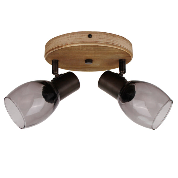 Chericoni Sylvie plafondspot – 2-lamps – E14 – Brons – Glas