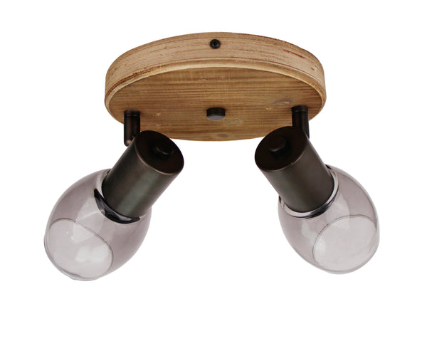 Chericoni Sylvie plafondspot – 2-lamps – E14 – Brons – Glas