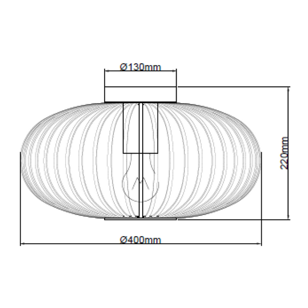 Elegante Chericoni Curvato Deckenlampe, Ø40 cm, 1-flammig, E27, Chrom, perfekt für Wohnzimmer, Esszimmer oder Büro.