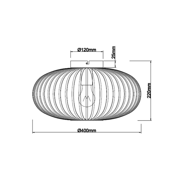 Elegante Chericoni Curvato Deckenlampe, Ø40 cm, 1-flammig, E27, Gold, perfekt für Wohnzimmer, Schlafzimmer oder Flur.