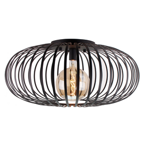 Die Chericoni Curvato Deckenleuchte in Schwarz, Ø75 cm, 1-flammig, E27, verleiht großen Räumen moderne Eleganz und klare Linien.