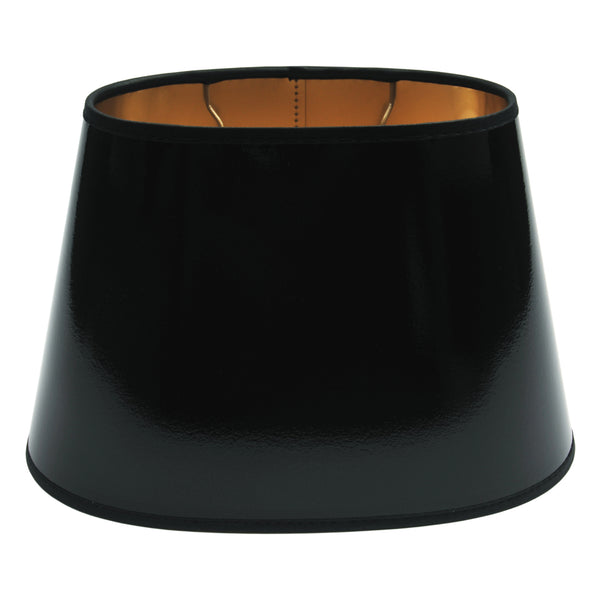 Diverse lampenkappen ovaal - lak/goudfolie - zwart - Ø25 of Ø30