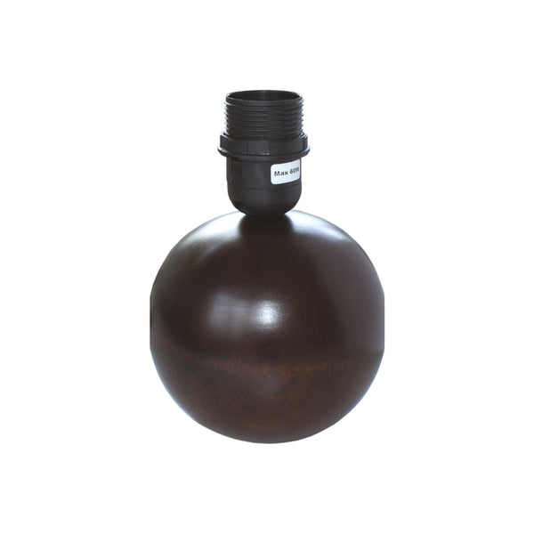 Various Lampvoet Bol - Maron - Hoogte 20 cm - E27 - Hout - Warm & Elegant