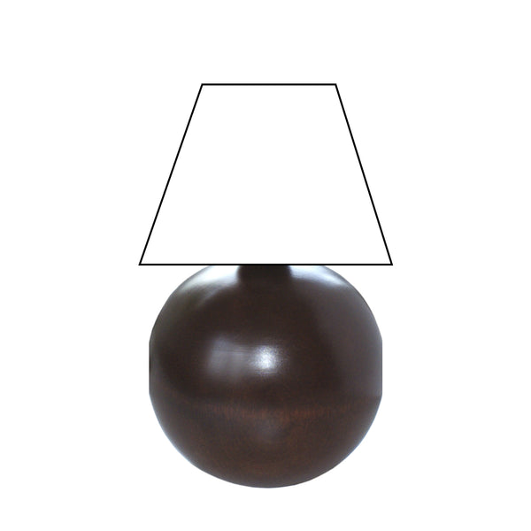Various Lampvoet Bol - Maron - Hoogte 20 cm - E27 - Hout - Warm & Elegant