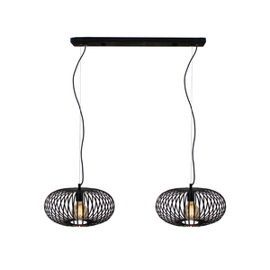 Die Chericoni Curvato Hängelampe in Schwarz, Ø40 cm, 2-flammig, E27, bringt modernes Design und harmonisches Licht in jeden Raum.
