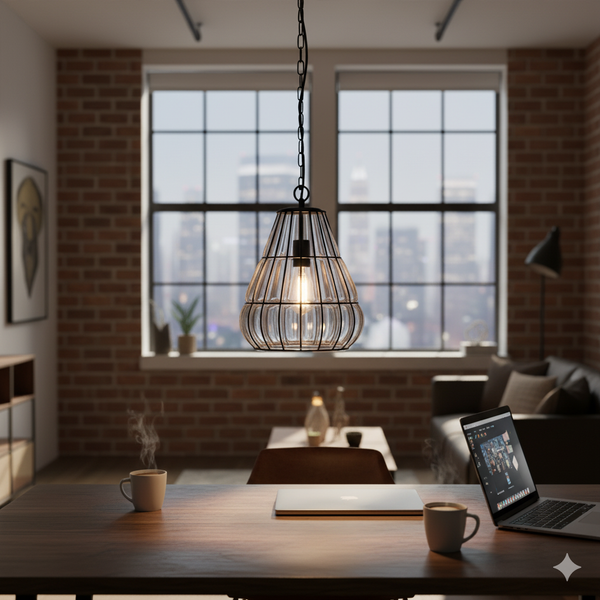 Chericoni Venezia Uno hanglamp - Ø30cm - 1 vlam - zwart metaal - glas