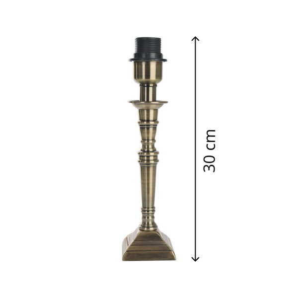 Diverse lampenvoet vierkant - messing - metaal - 30 cm - E27 - modern & elegant