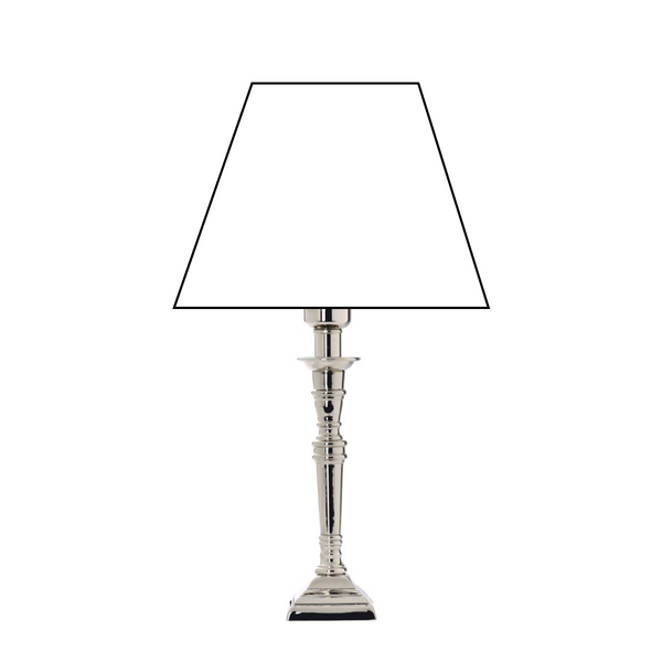 Diverse lampenvoet vierkant - chroom - metaal - 30 cm - E27 - modern & elegant