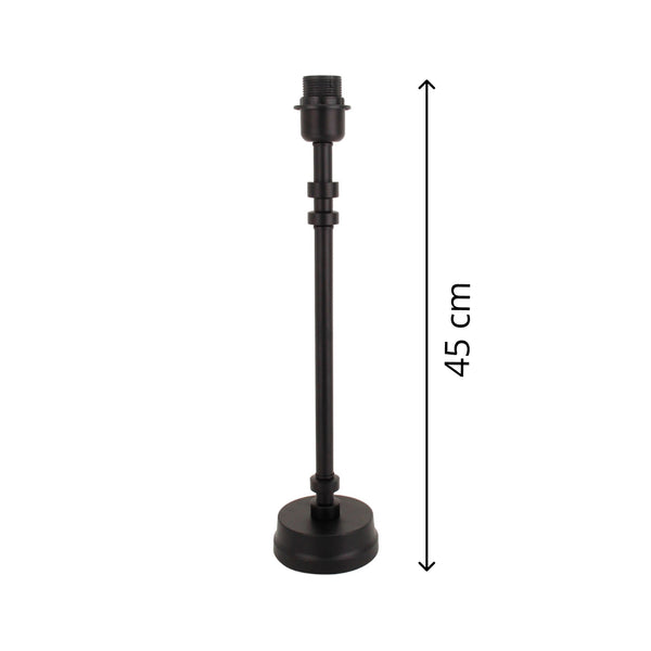 Moderner Lampenfuß aus schwarzem Metall – elegante Basis für Tischlampen.