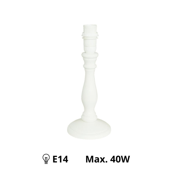 Verschillende houten lampenvoeten Tina – stijlvolle natuurlijkheid in wit (22 cm E14 / 28 cm E27)