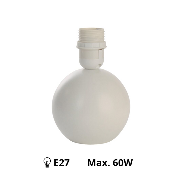 Diverse Lampvoet Bol - Wit - 20 cm - Hout E27 - Elegant & Tijdloos