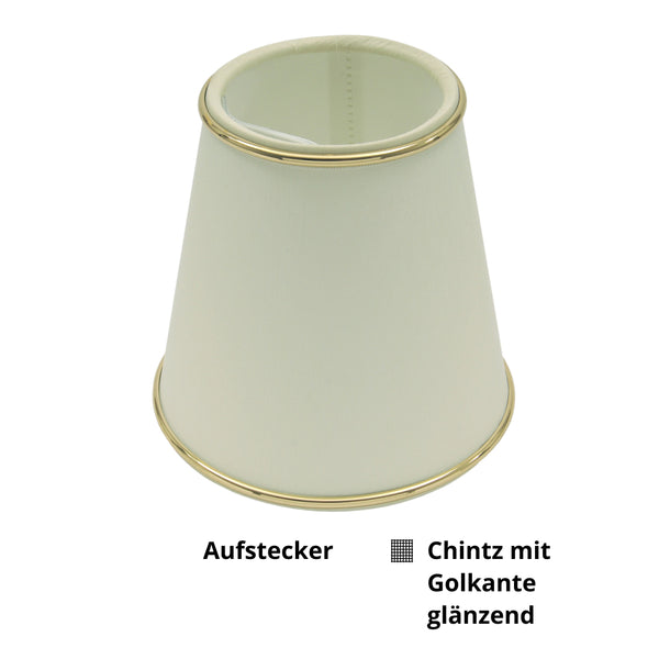 Various Aufstecker Lampenschirm – Ø 11 cm | Creme & Beige | Chintz, Struktur oder Goldkante