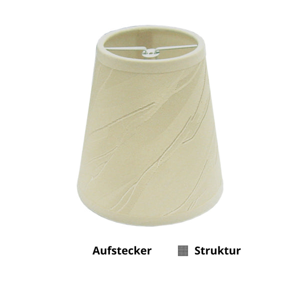 Various Aufstecker Lampenschirm – Ø 11 cm | Creme & Beige | Chintz, Struktur oder Goldkante