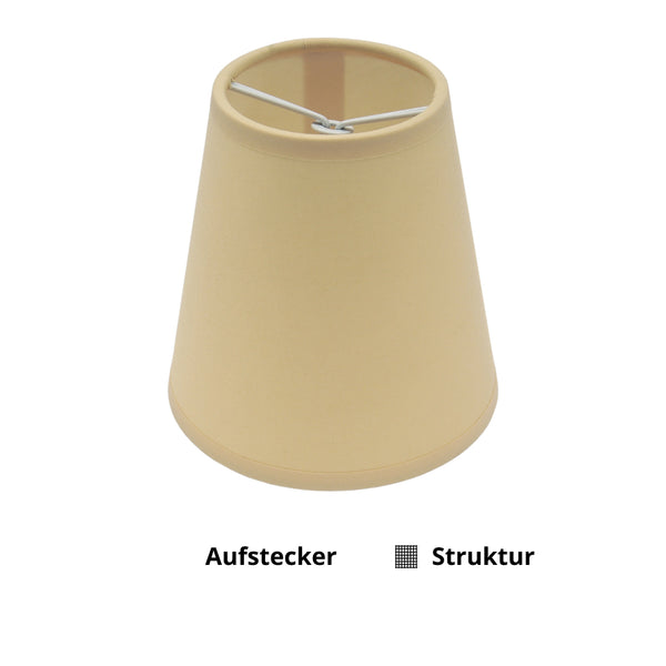 Various Aufstecker Lampenschirm – Ø 11 cm | Creme & Beige | Chintz, Struktur oder Goldkante