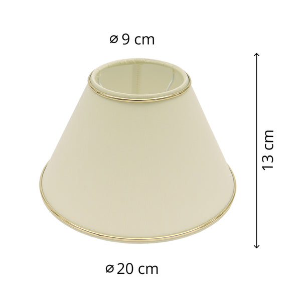 Diverse lampenkap top - Fijne Chintz Crème met gouden rand - Ø35 & Ø45 cm