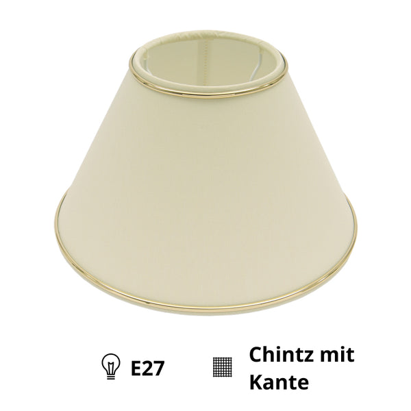 Diverse lampenkap top - Fijne Chintz Crème met gouden rand - Ø35 & Ø45 cm