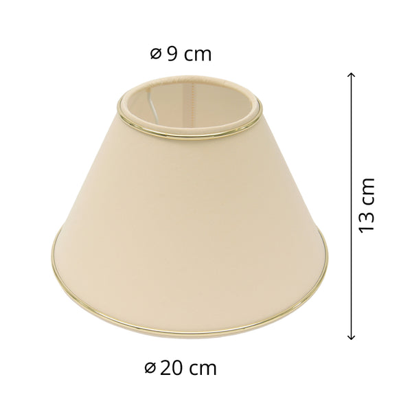 Various Lampenschirm Top Rund – Ø20 cm - Chintz - Beige mit Goldkante - Gläzend