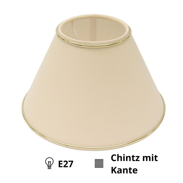 Various Lampenschirm Top Rund – Ø20 cm - Chintz - Beige mit Goldkante - Gläzend