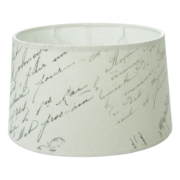 Various lampenkap ovaal - Manuscript - crème - Ø25/18 x Ø21/15 cm - hoogte 14