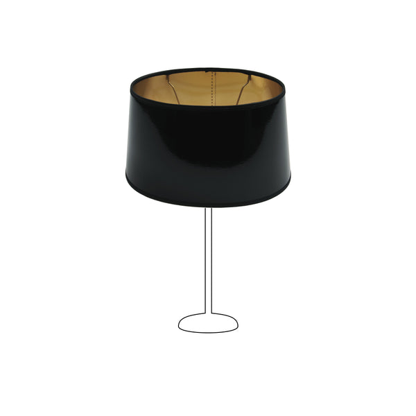 Diverse lampenkappen ovaal - lak/goudfolie - zwart - Ø25 of Ø30