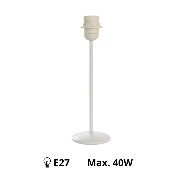 Diverse lampenvoet Metaal Wit - 31 cm met E27 fitting – Eenvoudig, modern en veelzijdig