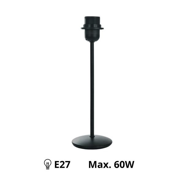 Diverse lampenvoet Metaal Zwart - 31 cm met E27 fitting - Elegant en robuust