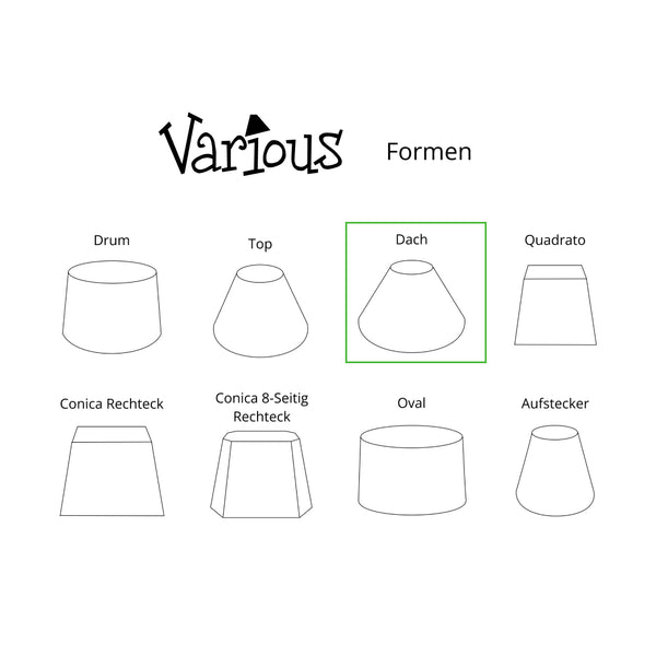 Various Lampenschirm Dach – Chintz - Weiß - Ø25 cm