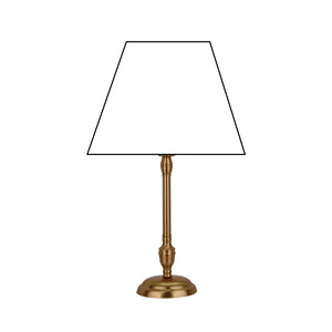 Metall-Lampenfuß mit matter Messingoberfläche, runde Basis und E27-Fassung – 35 cm hoch.