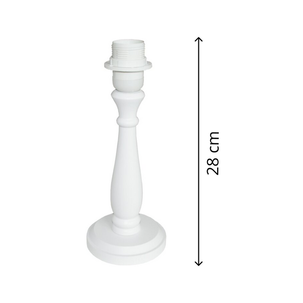 Verschillende houten lampenvoeten Tina – stijlvolle natuurlijkheid in wit (22 cm E14 / 28 cm E27)