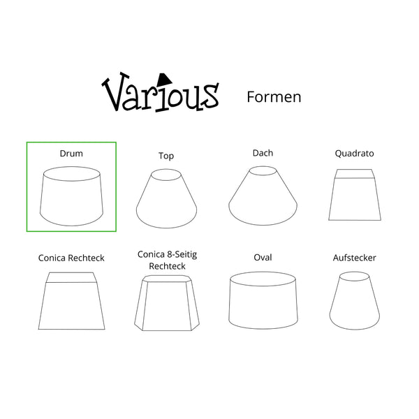 Various Lampenschirm Drum Rund - Braun – Trend Seide Flora – Ø20 cm