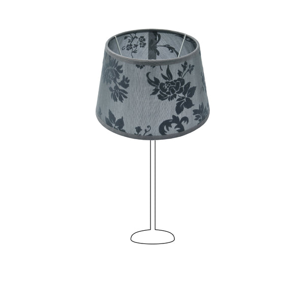 Various Lampenschirm Drum Rund - Grau – Trend Seide Flora – Ø20 cm