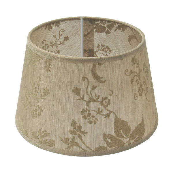 Various Lampenschirm Drum Rund - Braun – Trend Seide Flora – Ø20 cm