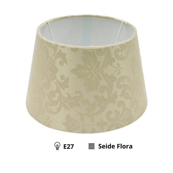 Various lampenkap Trommel Rond - Beige - Trend Zijde Flora - Ø20 cm