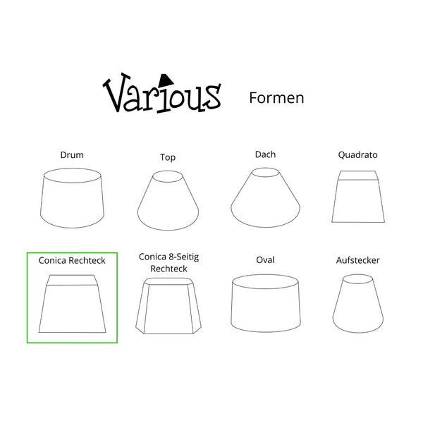 Various lampenkap Conica Rechthoek – Lichtblauw – Wollig