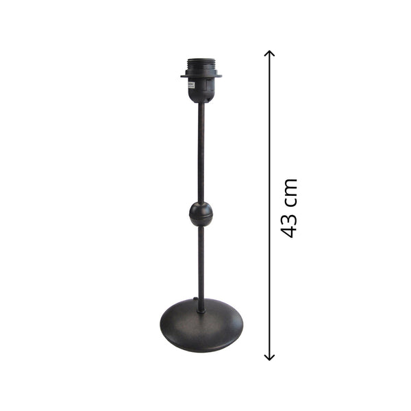 Diverse Metalen Lampvoet Zwart – Elegante voet voor uw tafellamp (43 cm, E27)