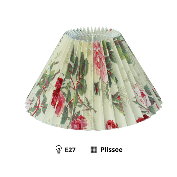 Various Lampenschirme Top - Plissee  – Rose mit Blumenmuster – Ø22 & Ø25 cm