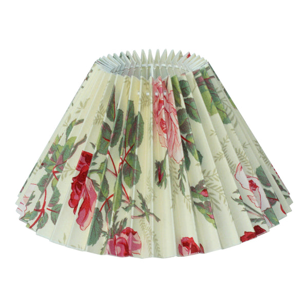 Various Lampenschirme Top - Plissee  – Rose mit Blumenmuster – Ø22 & Ø25 cm