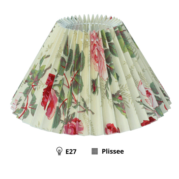 Various Lampenschirme Top - Plissee  – Rose mit Blumenmuster – Ø22 & Ø25 cm