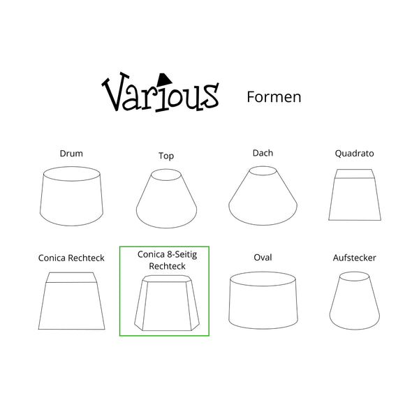 Various Conica achthoekige lampenkappen – Chintz wit & beige