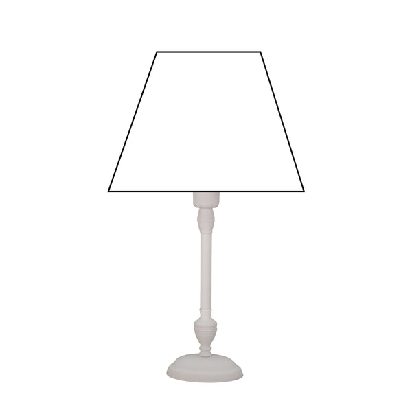 Lampenfuß Metall Weiß mit runder Basis, 35 cm hoch, modernes Design für helle Wohnräume.